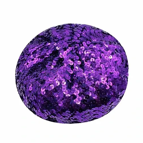 ZGMYC Shiny Sequin Beret Hat for Women Girls Fashion Beanie Cap Costume Accessories for Festival Party Dance - 6