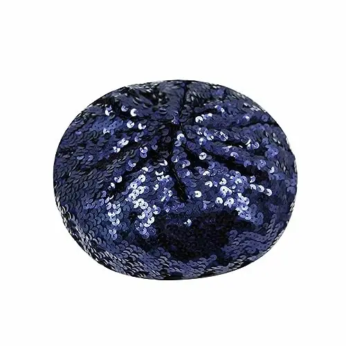 ZGMYC Shiny Sequin Beret Hat for Women Girls Fashion Beanie Cap Costume Accessories for Festival Party Dance - 5