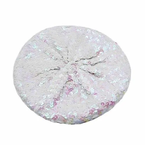 ZGMYC Shiny Sequin Beret Hat for Women Glitter Beanie Hats Party Costume Headwear Carnival Accessories - 1