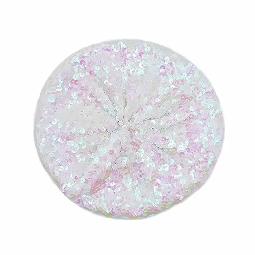 ZGMYC Shiny Sequin Beret Hat for Women Glitter Beanie Hats Party Costume Headwear Carnival Accessories - 6