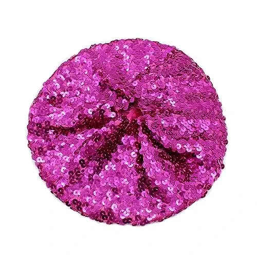ZGMYC Shiny Sequin Beret Hat for Women Glitter Beanie Hats Party Costume Headwear Carnival Accessories - 5