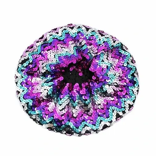 ZGMYC Shiny Sequin Beret Hat for Women Glitter Beanie Hats Party Costume Headwear Carnival Accessories - 5