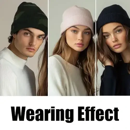ZH 12-Pack Knitted Winter Beanie Hats for Men and Women, Warm and Cozy Cuffed Skull Caps, Bulk Purchase - 4