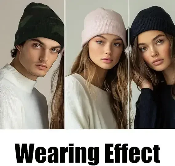 ZH 12-Pack Knitted Winter Beanie Hats for Men and Women, Warm and Cozy Cuffed Skull Caps, Bulk Purchase - 2