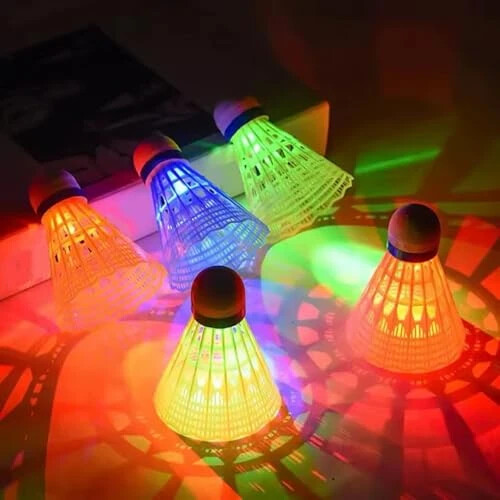 ZHENAN LED Badminton Birdies 4/5/6 PCS,Nylon Glow in The Dark Badminton Shuttlecocks,Goose Feather Colourful Lighting Birdies, Plastic Light Up Birdie Balls for Indoor Outdoor Sports Activities - 1
