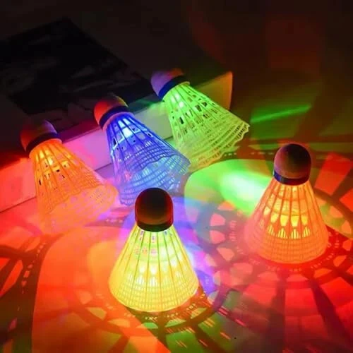 ZHENAN LED Badminton Birdies 4/5/6 PCS,Nylon Glow in The Dark Badminton Shuttlecocks,Goose Feather Colourful Lighting Birdies, Plastic Light Up Birdie Balls for Indoor Outdoor Sports Activities - ZHENAN