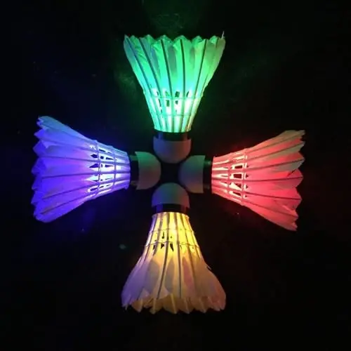 ZHENAN LED Badminton Birdies 4/5/6 PCS,Nylon Glow in The Dark Badminton Shuttlecocks,Goose Feather Colourful Lighting Birdies, Plastic Light Up Birdie Balls for Indoor Outdoor Sports Activities - ZHENAN (1)
