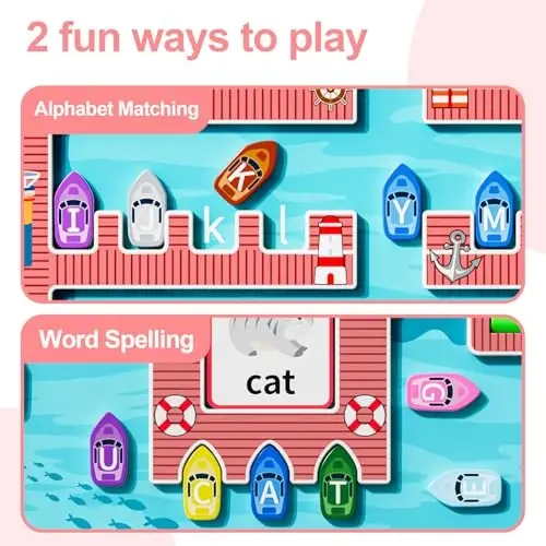 zhiwuzhu Magnetic Alphabet Maze,Montessori Magnetic Maze Board,Alphabet Puzzle Toddler Toys for Ages 2-4,Toddler Preschool Learning Toys - 5