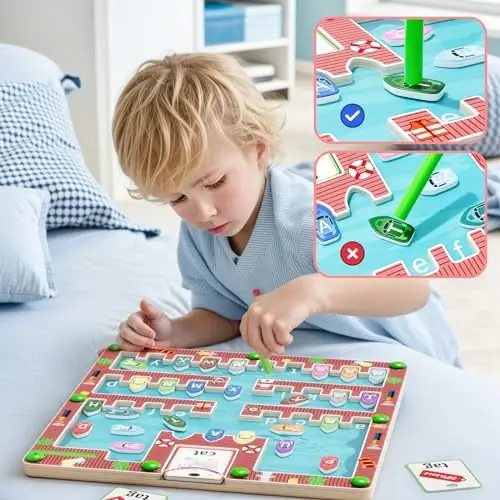 zhiwuzhu Magnetic Alphabet Maze,Montessori Magnetic Maze Board,Alphabet Puzzle Toddler Toys for Ages 2-4,Toddler Preschool Learning Toys - 6