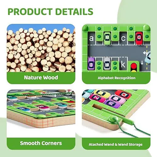 Zhiwuzhu Magnitli Alifbolar Labirenti, Montessori O'yinchoqlari, Alifbolar Pazzli 2-4 Yoshli Bolajonlar Uchun O'yinchoqlar, Sezgi O'yinchoqlari Nozik Motor Ko'nikmalarini Rivojlantirish, O'g'il va Qizlar Uchun Tug'ilgan Kun Sovg'asi - 17