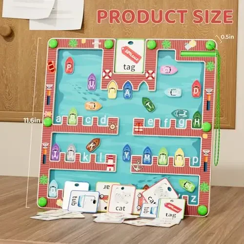 zhiwuzhu Magnetic Alphabet Maze,Montessori Magnetic Maze Board,Alphabet Puzzle Toddler Toys for Ages 2-4,Toddler Preschool Learning Toys - ZHIWUZHU (1)