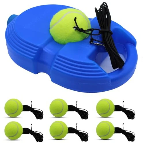 ZHUOKECE Tennis Trainer Rebound Ball, Solo Tennis Training Equipment with 6 String Balls for Self Pracitce Training for Beginners - ZHUOKECE