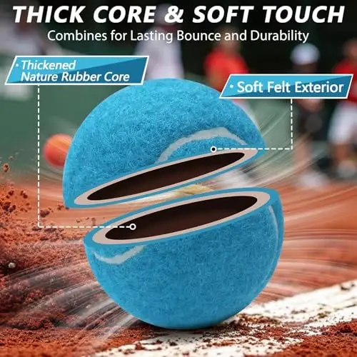 ZHUOKECE Tennis Balls,8/18/40/90 Pack Training Tennis Balls Practice Balls with Mesh Bag for Easy Transport, Pet Dog Playing Balls, fit for Beginner Training Ball - ZHUOKECE (1)