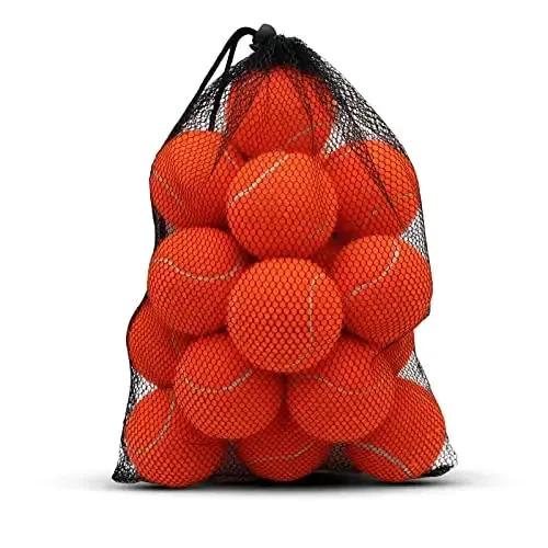 ZHUOKECE Tennis Balls, 18 Pack Training Tennis Balls Practice Balls with Mesh Bag for Easy Transport, Pet Dog Playing Balls, fit for Beginner Training Ball - ZHUOKECE (1)