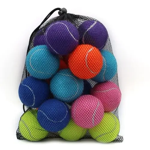 ZHUOKECE Tennis Balls, 18 Pack Training Tennis Balls Practice Balls with Mesh Bag for Easy Transport, Pet Dog Playing Balls, fit for Beginner Training Ball - 2