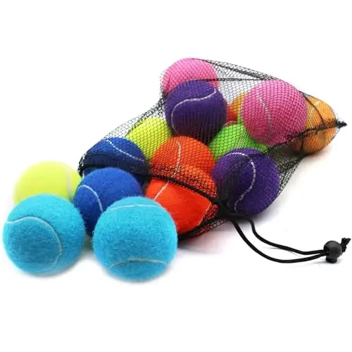 ZHUOKECE Tennis Balls, 18 Pack Training Tennis Balls Practice Balls with Mesh Bag for Easy Transport, Pet Dog Playing Balls, fit for Beginner Training Ball - 4