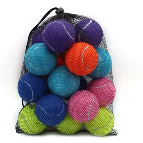 ZHUOKECE Tennis Balls, 18 Pack Training Tennis Balls Practice Balls with Mesh Bag for Easy Transport, Pet Dog Playing Balls, fit for Beginner Training Ball - 2