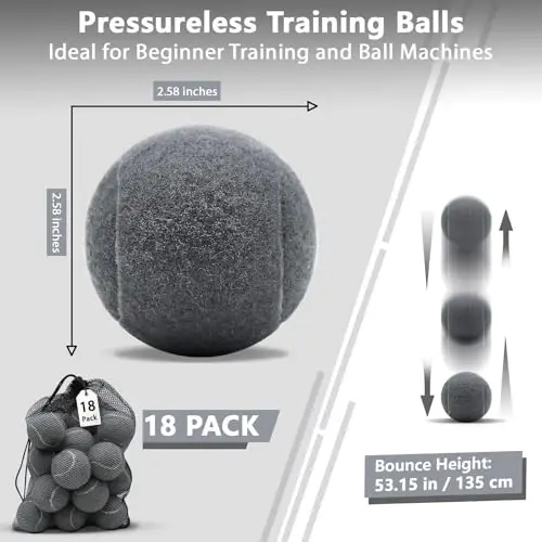 ZHUOKECE Tennis Balls,8/18/40/90 Pack Training Tennis Balls Practice Balls with Mesh Bag for Easy Transport, Pet Dog Playing Balls, fit for Beginner Training Ball - 1