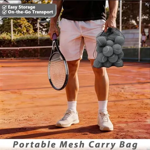 ZHUOKECE Tennis Balls,8/18/40/90 Pack Training Tennis Balls Practice Balls with Mesh Bag for Easy Transport, Pet Dog Playing Balls, fit for Beginner Training Ball - 3