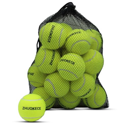 ZHUOKECE Tennis Balls, 18 Pack Training Tennis Balls Practice Balls with Mesh Bag for Easy Transport, Pet Dog Playing Balls, fit for Beginner Training Ball - 1