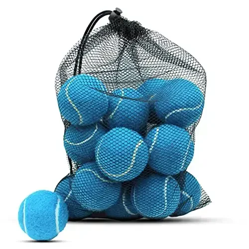 ZHUOKECE Tennis Balls, 18 Pack Training Tennis Balls Practice Balls with Mesh Bag for Easy Transport, Pet Dog Playing Balls, fit for Beginner Training Ball - ZHUOKECE