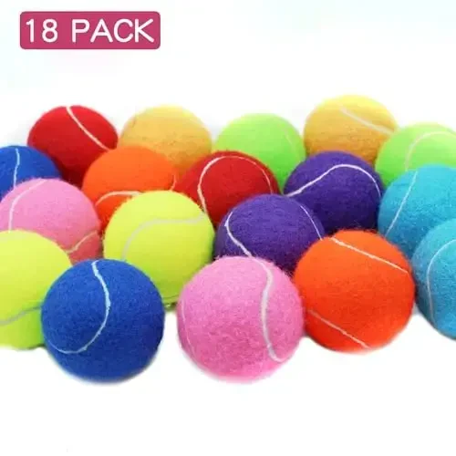 ZHUOKECE Tennis Balls, 18 Pack Training Tennis Balls Practice Balls with Mesh Bag for Easy Transport, Pet Dog Playing Balls, fit for Beginner Training Ball - 3