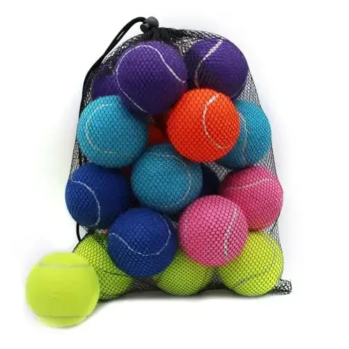 ZHUOKECE Tennis Balls, 18 Pack Training Tennis Balls Practice Balls with Mesh Bag for Easy Transport, Pet Dog Playing Balls, fit for Beginner Training Ball - 1