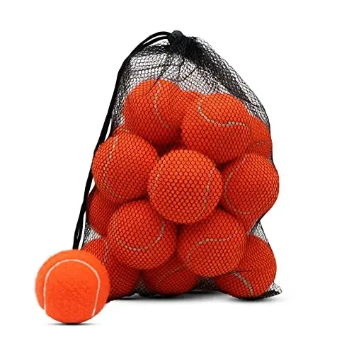 ZHUOKECE Tennis Balls, 18 Pack Training Tennis Balls Practice Balls with Mesh Bag for Easy Transport, Pet Dog Playing Balls, fit for Beginner Training Ball - ZHUOKECE