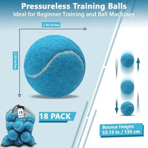 ZHUOKECE Tennis Balls for Practice,Pet Dog Playing Balls | 8/18/40/90 Bulk Pack Training Tennis Balls for Beginners and Dogs - ZHUOKECE (1)