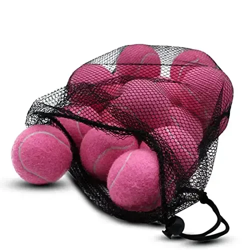 ZHUOKECE tennis to'plari, 18 dona mashg'ulot tennis to'plari, oson tashish uchun to'rli sumka bilan mashq to'plari, uy hayvonlari it o'yin to'plari, boshlang'ich mashg'ulot to'pi uchun mos - 6