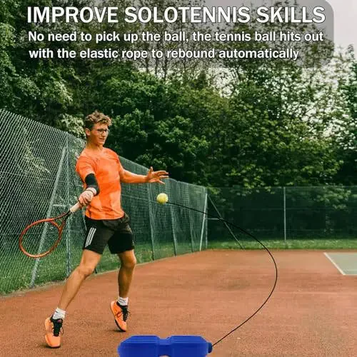 ZHUOKECE Tennis Trainer Qaytish To'pi, 6 Torli To'p bilan Yakka Tenis Mashg'ulot Usulalari, Boshlang'ich Tennis Mashg'ulotlari uchun o'zingiz uchun mashq qilish - 6