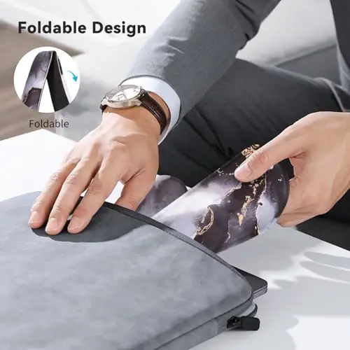 ZIBLY Wrist Rest Keyboard and Mouse Set - Non-Slip Ergonomic Wrist Cushion Support Pad - Easy Typing, Pain Relief – Premium Silky Gel Memory Foam for Work from Home Gaming Computer Laptop - 5