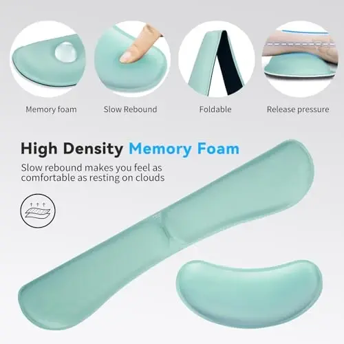 ZIBLY Wrist Rest Keyboard and Mouse Set - Anti-Skid Non Slip Ergonomic Wrist Cushion Support Pad - Easy Typing,Pain Relief - Premium Memory Foam for Work from Home Gaming Computer Laptop - 4