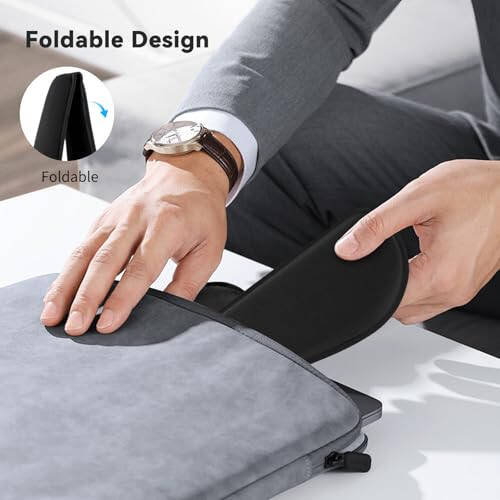 Zibly Ergonomic Gel Keyboard Wrist Rest & Mousepad Rests for Computer, Silky Memory Foam for Typing, Laptop Keyboard and Mouse Desk Pads Support Hand and Arm, 2 Piece Pad for Office and Travel - 4