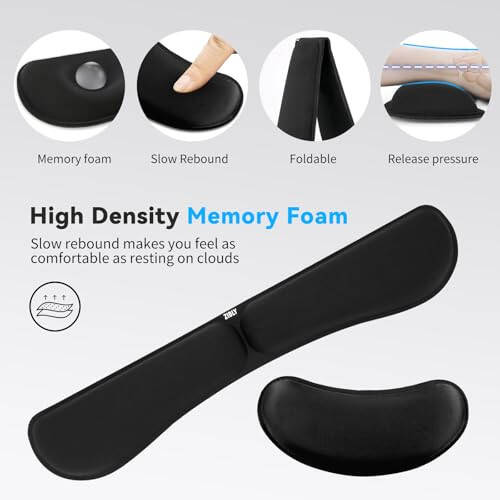 Zibly Ergonomic Gel Keyboard Wrist Rest & Mousepad Rests for Computer, Silky Memory Foam for Typing, Laptop Keyboard and Mouse Desk Pads Support Hand and Arm, 2 Piece Pad for Office and Travel - 6