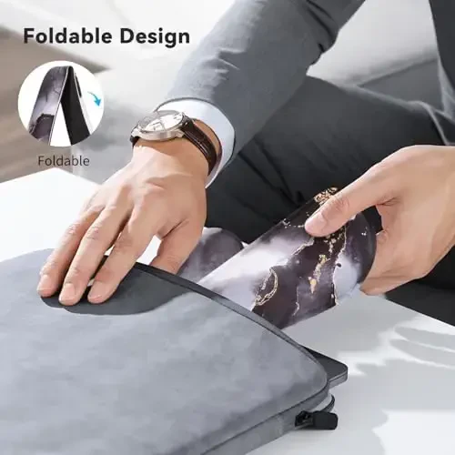 ZIBLY Wrist Rest Keyboard and Mouse Set - Non-Slip Ergonomic Wrist Cushion Support Pad - Easy Typing, Pain Relief – Premium Silky Gel Memory Foam for Work from Home Gaming Computer Laptop - 5