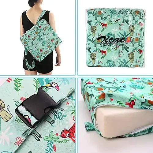 Zicac baland stul Portable Booster o'rindiq yostig'i Sayohat ovqatlanish o'rindig'i Toddler bolalar chaqaloq uchun yuviladigan qalin stul o'rindiq yostiqchalari (yashil) - 5