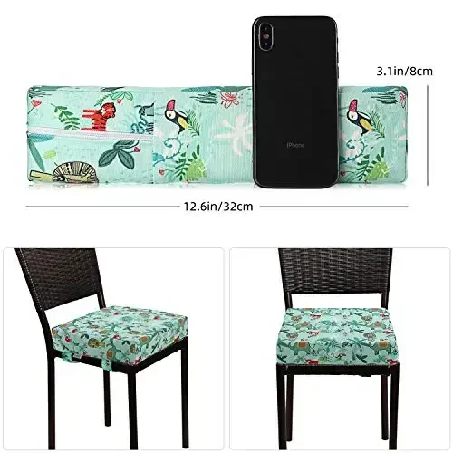 Zicac baland stul Portable Booster o'rindiq yostig'i Sayohat ovqatlanish o'rindig'i Toddler bolalar chaqaloq uchun yuviladigan qalin stul o'rindiq yostiqchalari (yashil) - 6