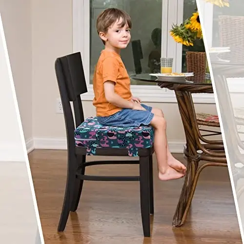 Zicac High Chair Portable Booster Seat Cushion Travel Dining Seat Pad for Toddler Kids Baby Infant Washable Thick Chair Seat Pads (Blue/Pink) - 3