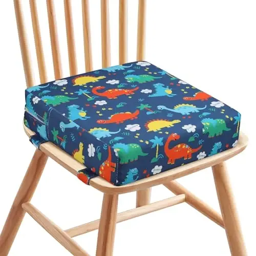 Zicac High Chair Portable Booster Seat Cushion Travel Dining Seat Pad for Toddler Kids Baby Infant Washable Thick Chair Seat Pads (Dark Blue) - 1