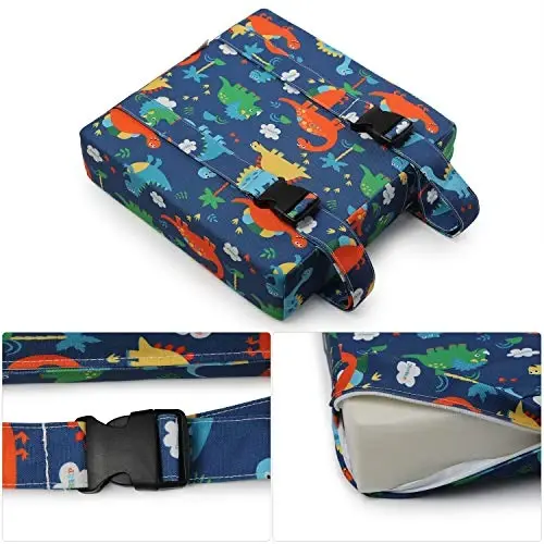 Zicac High Chair Portable Booster Seat Cushion Travel Dining Seat Pad for Toddler Kids Baby Infant Washable Thick Chair Seat Pads (Dark Blue) - 4