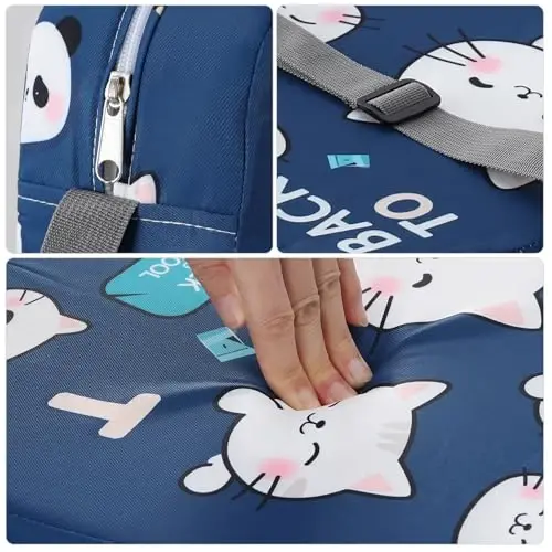 Zicac Portable Seat Cushion Washable with Non-Slip Bottom, Detachable Strong Support Cushion for Toddler Kids Baby Infant (Blue Cat) - 2