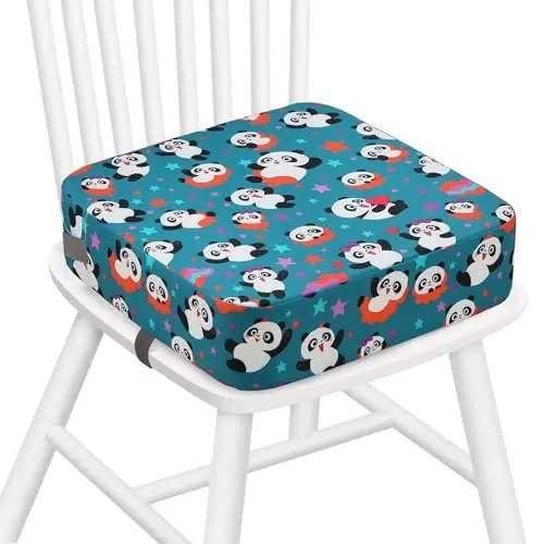 Zicac Portable Seat Cushion Washable with Non-Slip Bottom, Detachable Strong Support Cushion for Toddler Kids Baby Infant (Cyan Panda) - 1