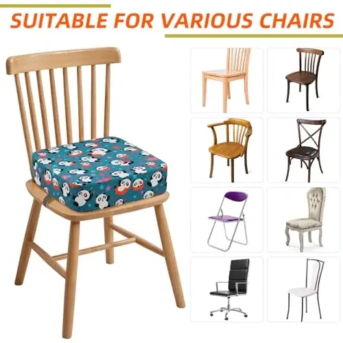 Zicac Portable Seat Cushion Washable with Non-Slip Bottom, Detachable Strong Support Cushion for Toddler Kids Baby Infant (Cyan Panda) - 6