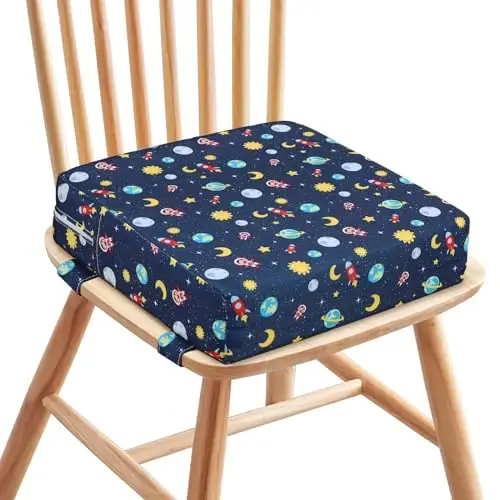 Zicac Portable Seat Cushion Washable with Non-Slip Bottom, Detachable Strong Support Cushion for Toddler Kids Baby Infant (Star Blue) - 7