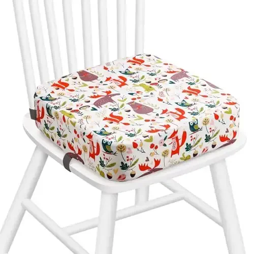 Zicac Portable Seat Cushion Washable with Non-Slip Bottom, Detachable Strong Support Cushion for Toddler Kids Baby Infant (White Forest) - 1