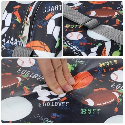 Zicac Portable Seat Cushion Washable with Non-Slip Bottom, Detachable Strong Support Cushion for Toddler Kids Baby Infant(Brown Soccer) - ZICAC (1)