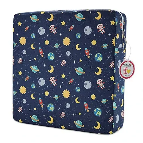 Zicac Portable Seat Cushion Washable with Non-Slip Bottom, Detachable Strong Support Cushion for Toddler Kids Baby Infant (Star Blue) - 1