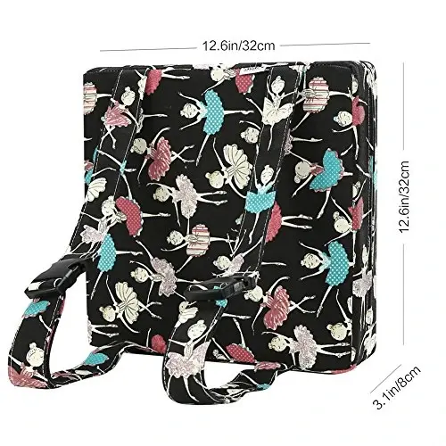 Zicac Portable High Chair Increasing Seat Cushion for Travel Dining Seat Pad for Toddler Kids Baby Infant Washable Thick Chair Seat Pads (Black/White) - ZICAC