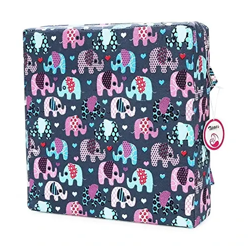 Zicac Portable High Chair Increasing Seat Cushion for Travel Dining Seat Pad for Toddler Kids Baby Infant Washable Thick Chair Seat Pads (Blue Pink) - 2